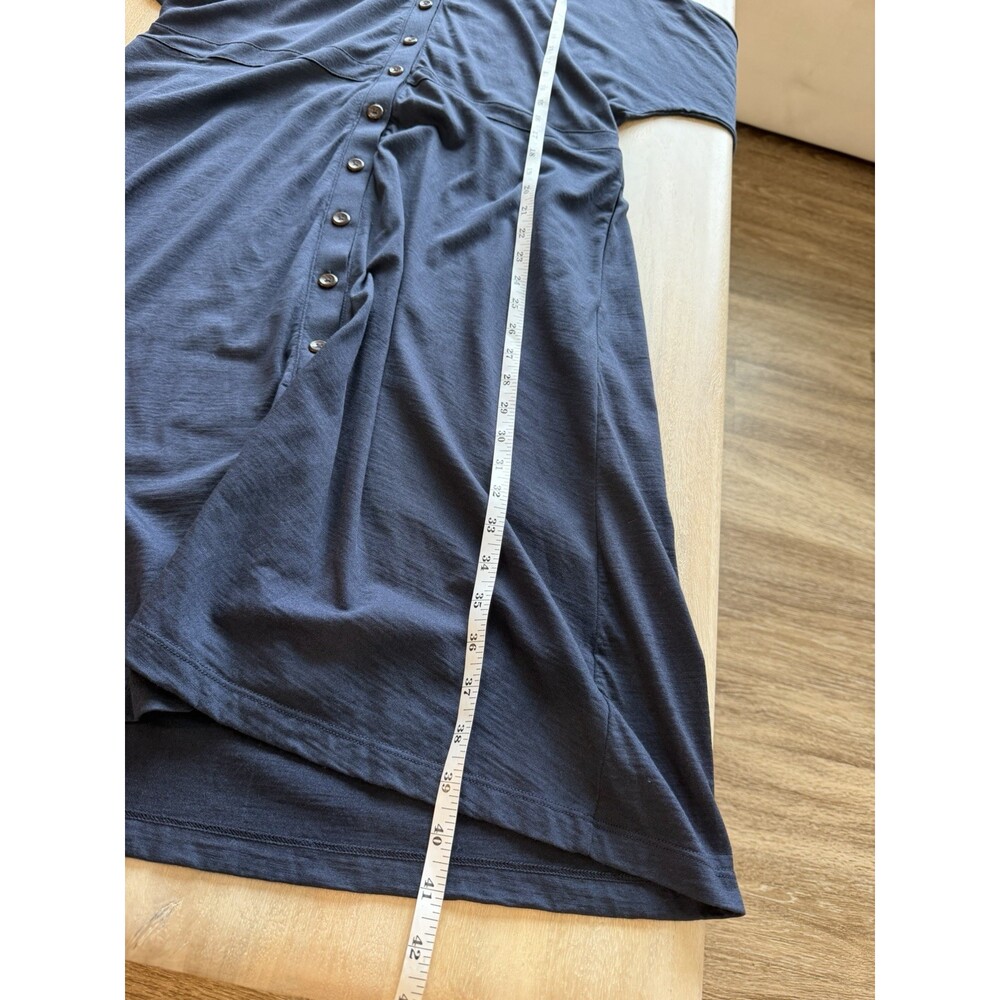 Wool& Amalya Button-Front Dress in Navy Size XL Dolman Sleeves V Neck - Picture 7 of 7